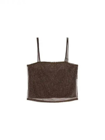 Clear Beads Hotfix Camisole Top Choco 270361 - ALEXANDER WANG - BALAAN 1