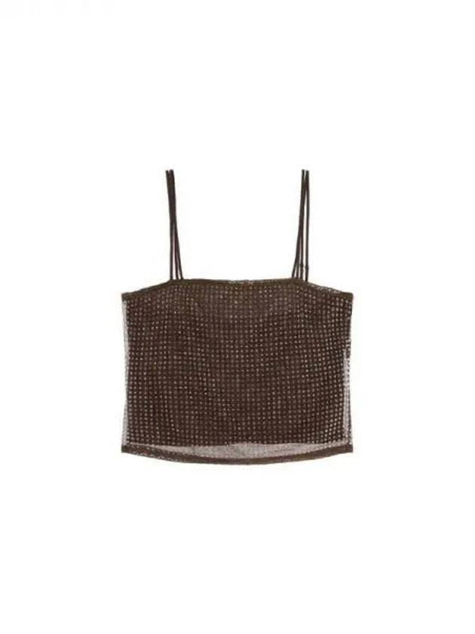 Clear Beads Hotfix Camisole Top Choco 270361 - ALEXANDER WANG - BALAAN 1