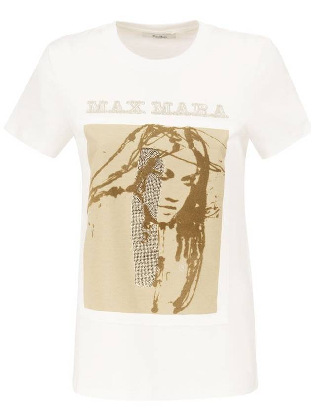 Women's Darling Big Graphic Print Short Sleeve T-Shirt  White - MAX MARA - BALAAN 1