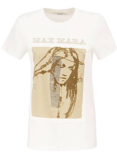 Women's Darling Big Graphic Print Short Sleeve T-Shirt White - MAX MARA - BALAAN 1