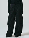 Cotton Field Wide Pants Black - NOIRER FOR WOMEN - BALAAN 2