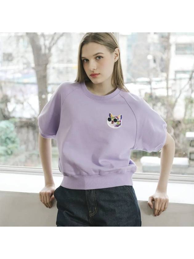 Wapen Fancy Kitty Half Sweat Shirts LAVENDER - LE SOLEIL MATINEE - BALAAN 1