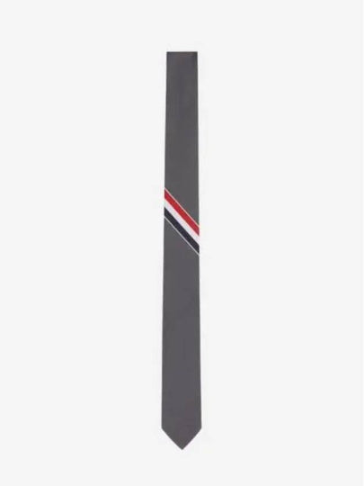 Men's Grosgrain Stripe Tie Dark Grey - THOM BROWNE - BALAAN 2