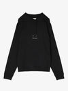 Men's Chest Small Logo Hoodie Black - SAINT LAURENT - BALAAN 2