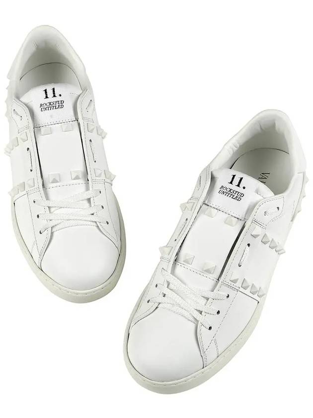 Rockstud Untitled Low-Top Sneakers White - VALENTINO - BALAAN 5