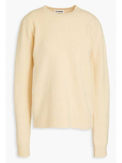 Crew Neck Merino Wool Knit Top Beige - JIL SANDER - BALAAN 2