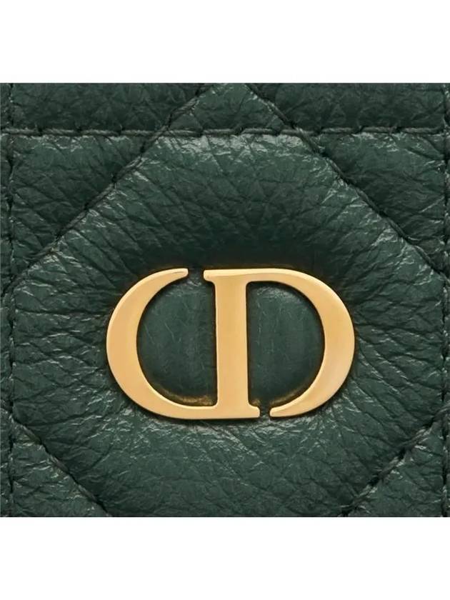 Caro 5-Slot Supple Cannage Calfskin Card Wallet Pine Green - DIOR - BALAAN 4