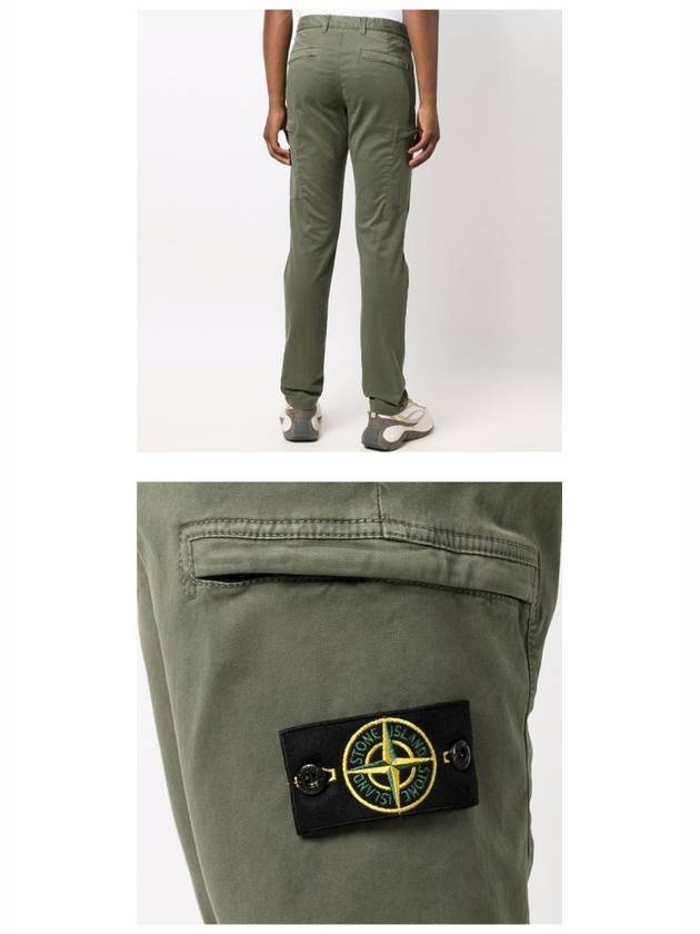 Men's Waffen Patch Straight Pants Sage Green - STONE ISLAND - BALAAN 6