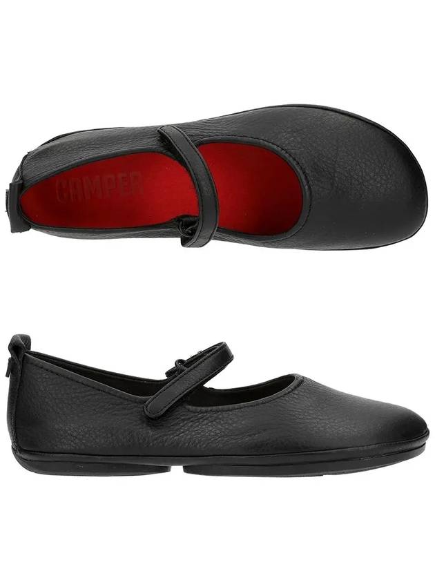 Right Leather Mary Jane Flat Shoes Black - CAMPER - BALAAN 5