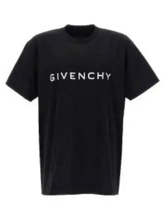 Logo Oversized Fit Cotton Short Sleeve T-Shirt Black - GIVENCHY - BALAAN 2