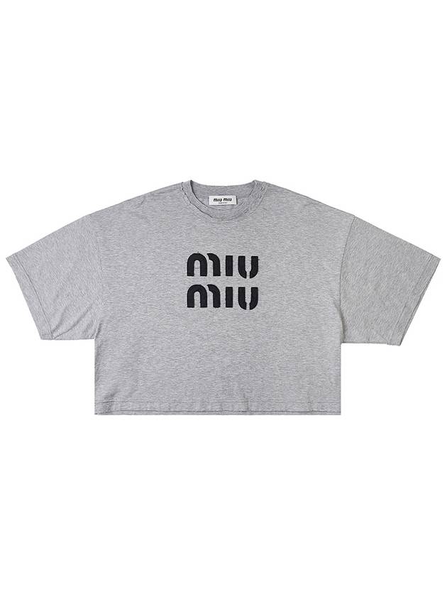 embroidered logo crop t-shirt MJN445 12YZ F0031 - MIU MIU - BALAAN 10