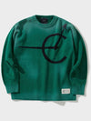 Vintage Washed Signature Round Pullover Green - FFEFF STUDIO - BALAAN 4