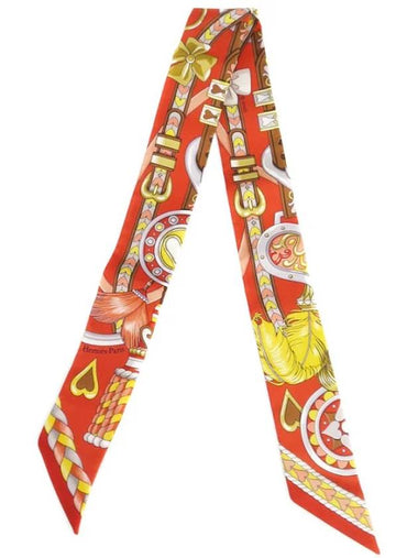 Harnais De Coeur Silk Scarf Grenadine Gris Jaune - HERMES - BALAAN 1