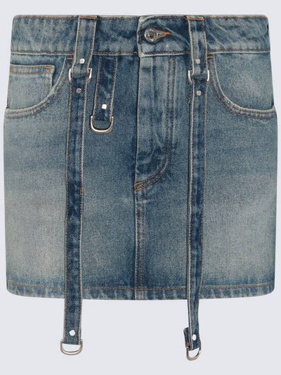 Denim Skirt OWYF028C99DEN001 4500 Blue - OFF WHITE - BALAAN 2