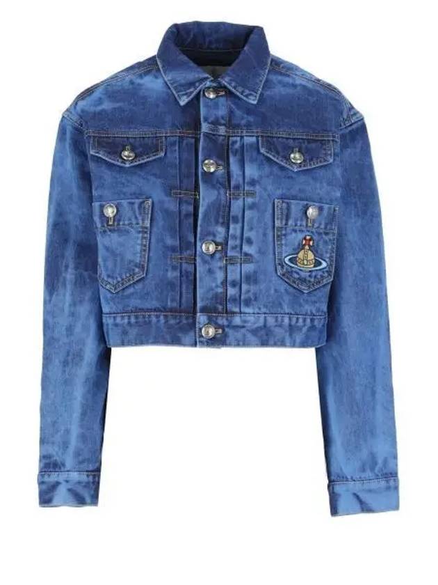 Marlene Crop Top Denim Jacket Blue - VIVIENNE WESTWOOD - BALAAN 2