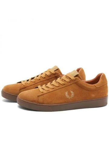 Spencer Suede Low Top Sneakers Brown - FRED PERRY - BALAAN 1