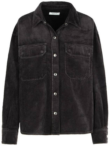 Agolde 'Gwen' Black Cotton Shirt - AGOLDE - BALAAN 1