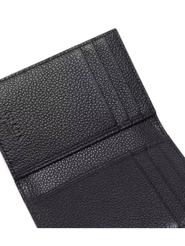 Vitello Triangle Logo Saffiano Flap Card Wallet Black - PRADA - BALAAN 6