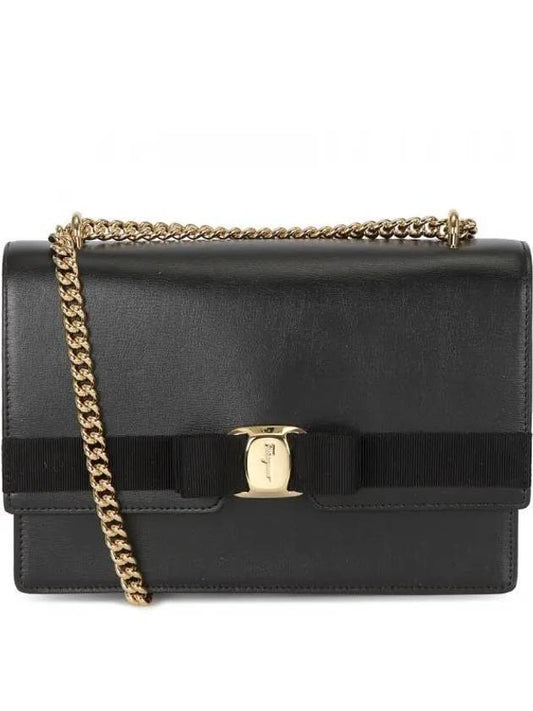 Vara Bow Crossbody Bag Black - SALVATORE FERRAGAMO - BALAAN 2