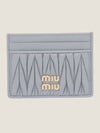 Matelasse Nappa Leather Card Wallet Grey - MIU MIU - BALAAN 2