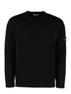 Full Rib Wool Knit Top Black - STONE ISLAND - BALAAN 2