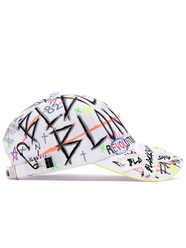 BBD Plate Cap Logo Graffiti Cotton Ball Cap White - BLACKBLOND - BALAAN 3