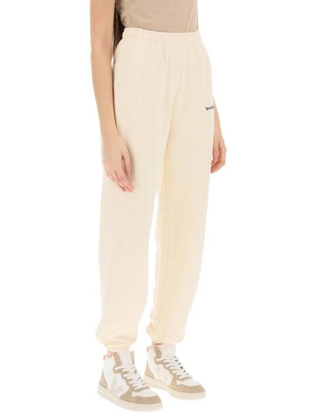 Training Logo Cotton Jogger Track Pants Beige - SPORTY & RICH - BALAAN 3