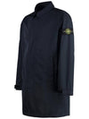 Micro Twill Compass Badge Trench Coat Navy - STONE ISLAND - BALAAN 4