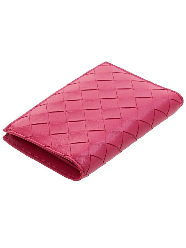 Intrecciato Folder Zipper Card Wallet Cranberry - BOTTEGA VENETA - BALAAN 5