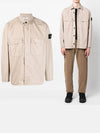 Old Treatment Over Long Sleeve Shirt Dove Grey - STONE ISLAND - BALAAN 2