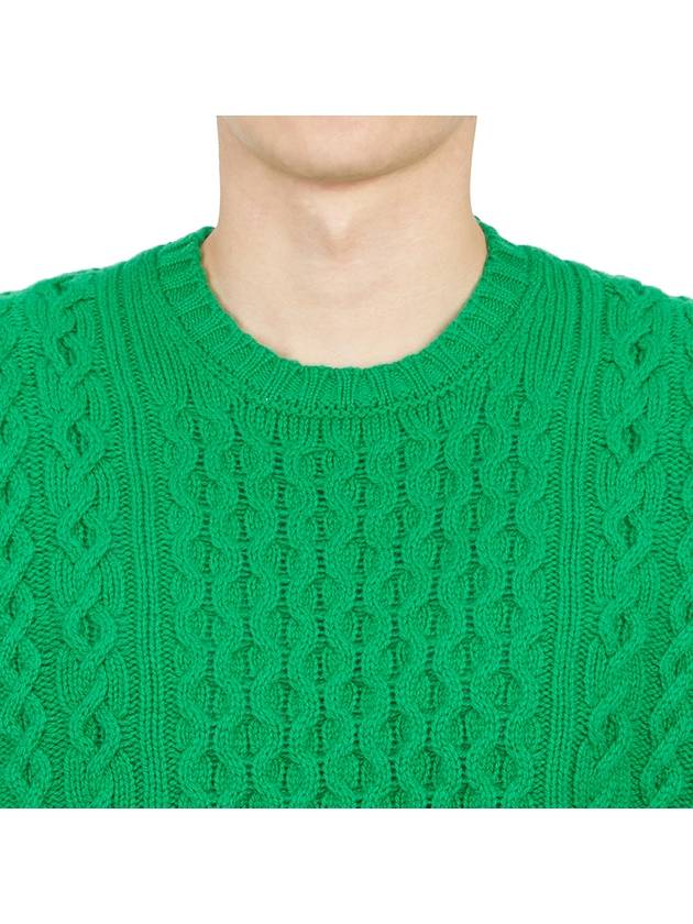 Crew Neck Lambswool Knit Top Green - DRUMOHR - BALAAN 7