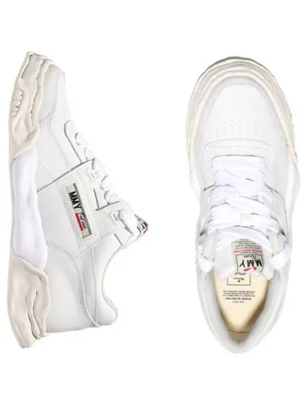 A08FW702 WHITE Parker OG Sole Leather Low Sneakers - MIHARA YASUHIRO - BALAAN 1