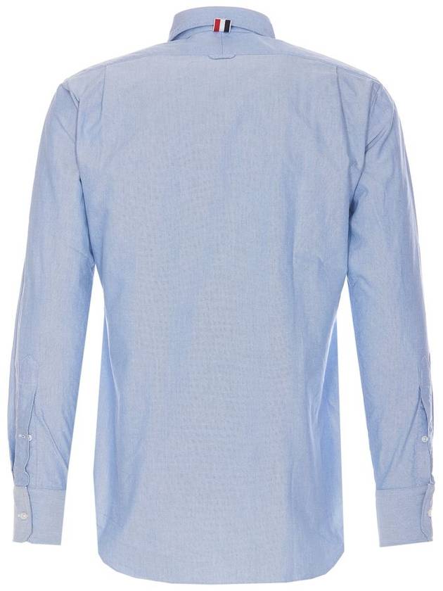 Oxford Grosgrain Placket Cotton Long Sleeve Shirt Light Blue - THOM BROWNE - BALAAN 3