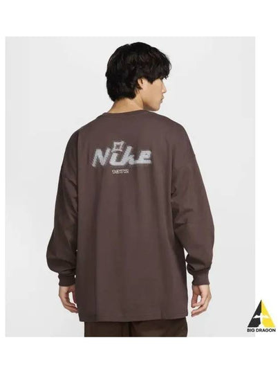 Sportswear Oversized Long Sleeve T Shirt M BarLOAKE Locke Brown Wolf Gray HQ2964 237 - NIKE - BALAAN 2