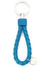 Intrecciato Leather Key Holder Blue - BOTTEGA VENETA - BALAAN 3