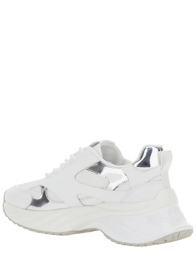 'Ariel 15' White Sneakers With Mirror Panels And Logo Patch On The Tongue In Tech Fabric Woman - PINKO - BALAAN 3