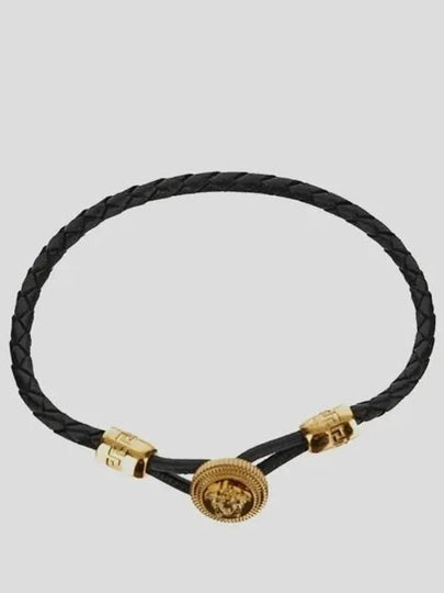 Medusa Biggie Leather Bracelet Black - VERSACE - BALAAN 2