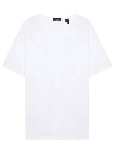 Precise Luxe Cotton Jersey Short Sleeve T-Shirt White - THEORY - BALAAN 1