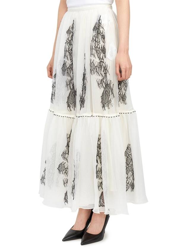 Women's Flare A-Line Skirt Ecru - DIOR - BALAAN.