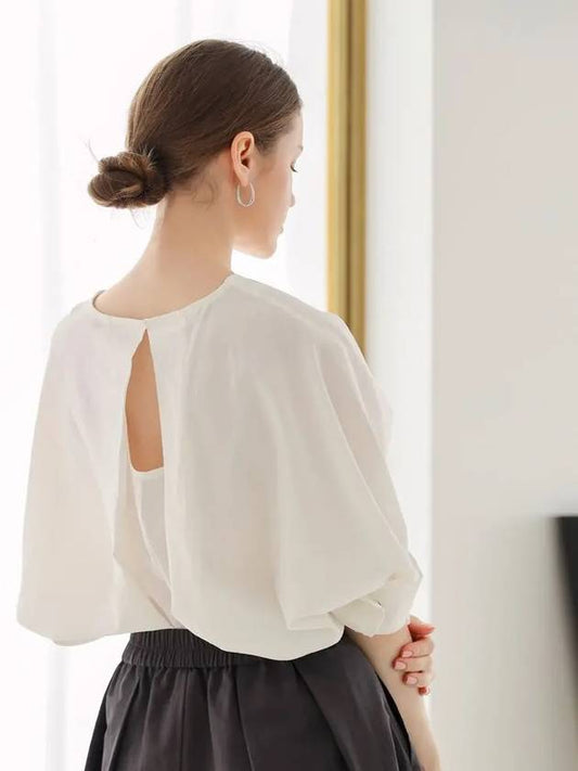 Slit soft cotton blouse - KELLY DONAHUE - BALAAN 1