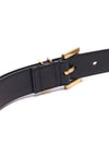 Men's Monogram Grain Leather Belt Gold - SAINT LAURENT - BALAAN 6