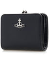 Re-Vegan Silver Logo Half Wallet Black - VIVIENNE WESTWOOD - BALAAN 3