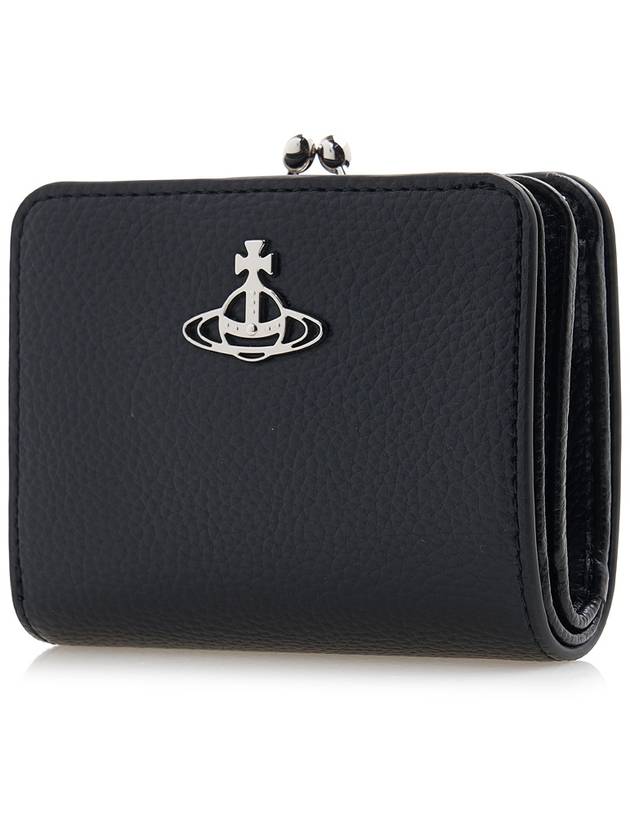 Re-Vegan Silver Logo Half Wallet Black - VIVIENNE WESTWOOD - BALAAN 3