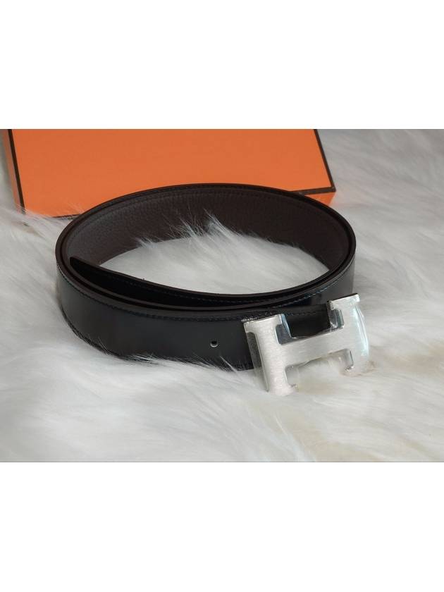 H Buckle 32MM Reversible Leather Belt Black - HERMES - BALAAN 7