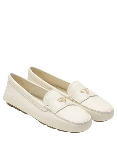 Leather Driving Shoes Ivory - PRADA - BALAAN 2