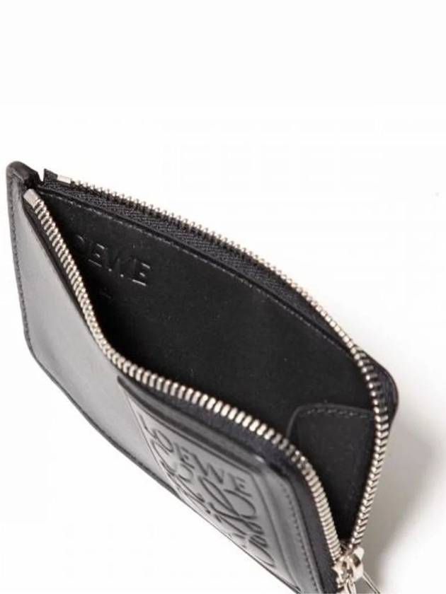 Logo Satin Calfskin Coin Card Wallet Black - LOEWE - BALAAN 5