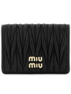 Matelasse Nappa Leather Card Wallet Black - MIU MIU - BALAAN 2