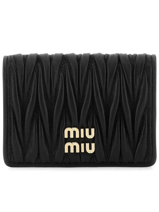 Matelasse Nappa Leather Card Wallet Black - MIU MIU - BALAAN 2