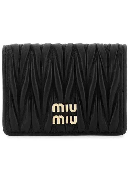 Matelasse Nappa Leather Card Wallet Black - MIU MIU - BALAAN 2