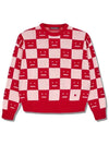 Katlas Checkerboard Knit Top Red - ACNE STUDIOS - BALAAN 3